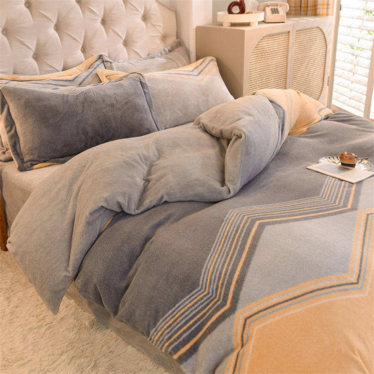 Winter velvety milk velvety four sets coral velvety velvety bed sheets and bedding covers supplier