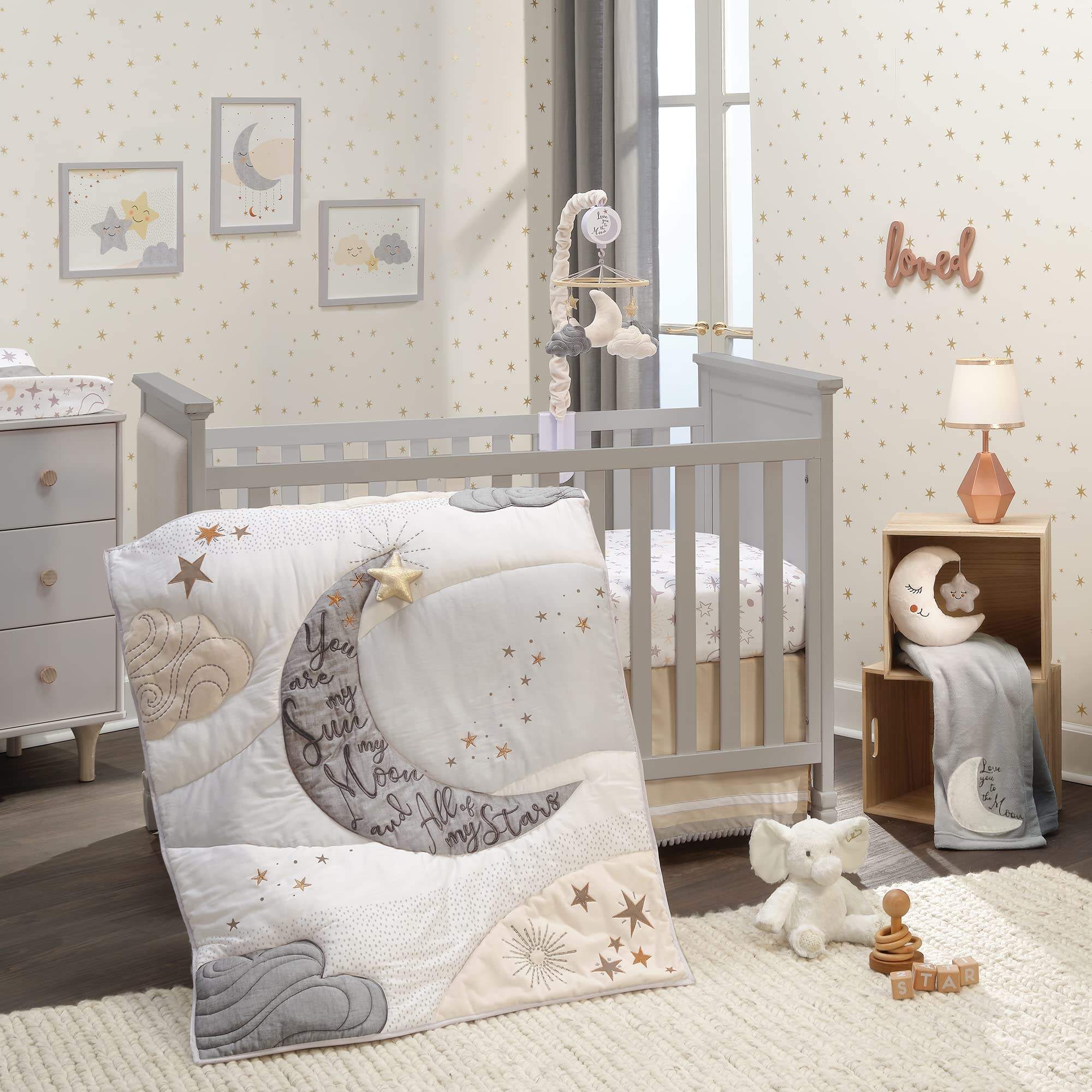 Goodnight Moon 3-Piece Celestial Nursery Baby Crib Bedding Set supplier