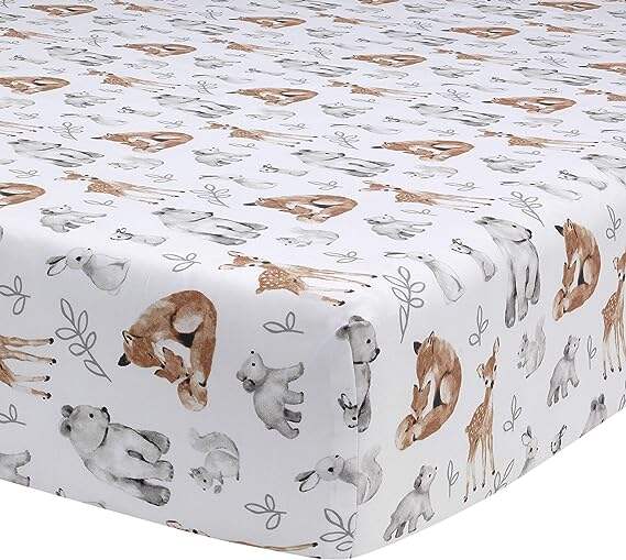 Lambs & Ivy Painted Forest 4-Piece Crib Bedding Set details