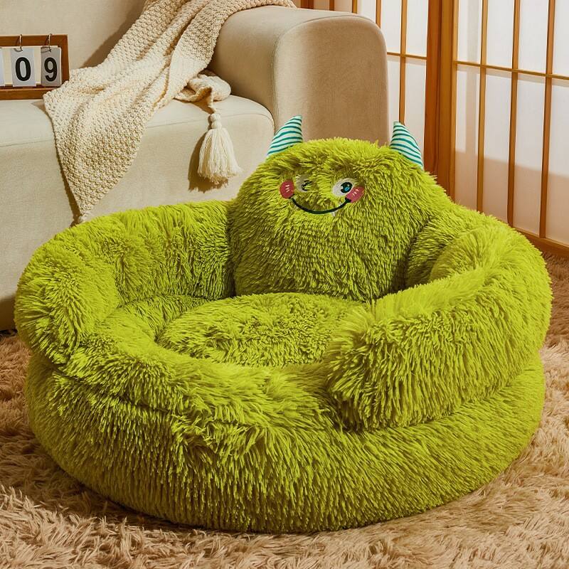 Aoyatex Factory Wholesale Luxury Pet Bed Soft Plush Dog House Pet Mat Round Warming Plush Pet Beds supplier