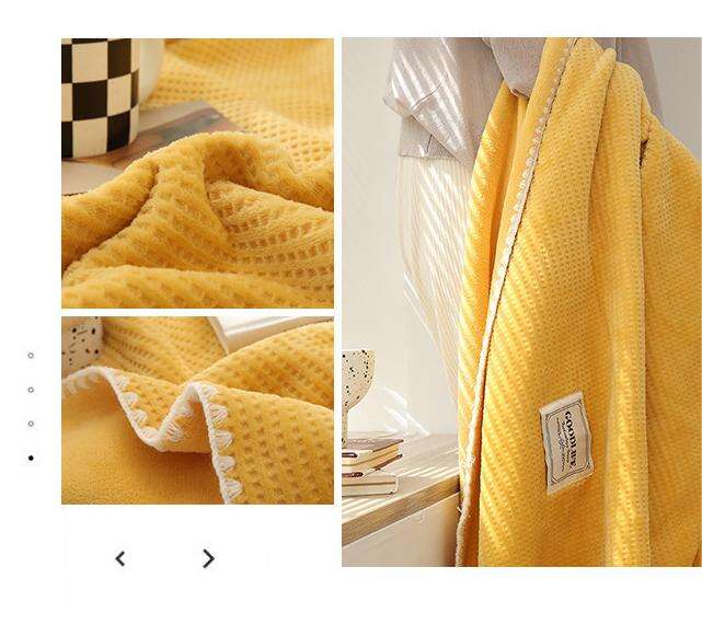 Aoyatex Hot Sale Flannel Fleece Blanket Solid Waffle Blanket Baby Super Soft for Sofa factory