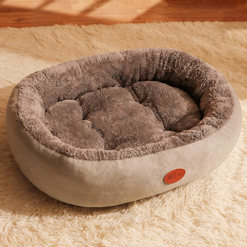 Aoyatex Customized Size Color Plush Pet Cat Beds Luxury Comfort Warming Round Pet Beds manufacture