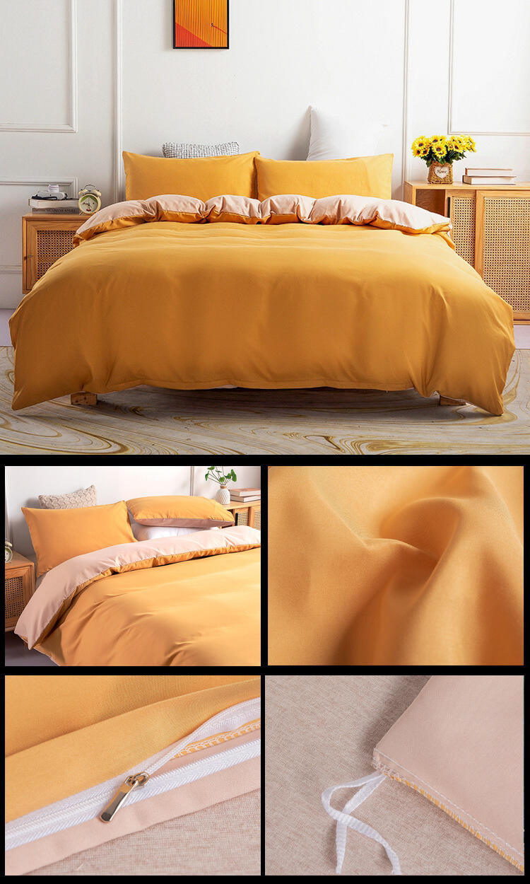 High Quality 3pc Solid Super Soft Comforter Set Garment Wash Duvet Bedding Set factory