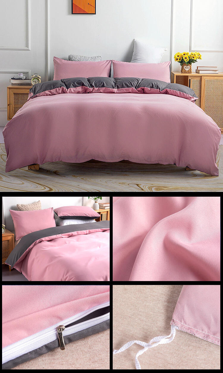 High Quality 3pc Solid Super Soft Comforter Set Garment Wash Duvet Bedding Set details