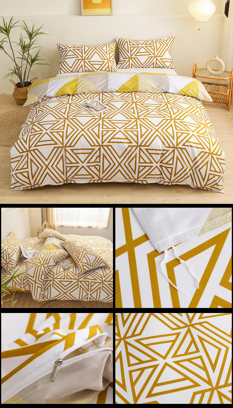 High Quality 4pc printed Super Soft Comforter Set Garment Wash Bedding Set supplier