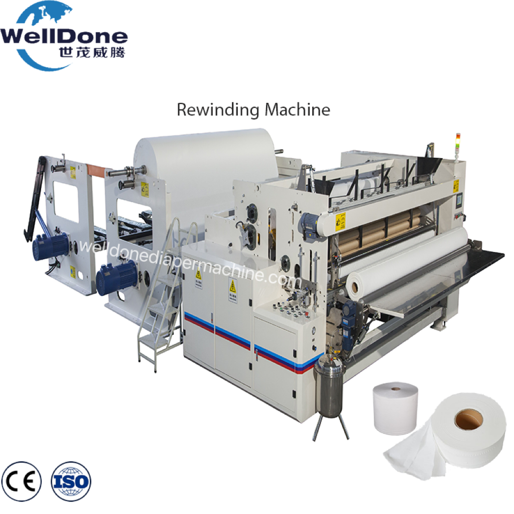 WellDone-Full αυτόματη μηχανή λεπτού χαρτιού Γραμμή παραγωγής χαρτιού υγείας