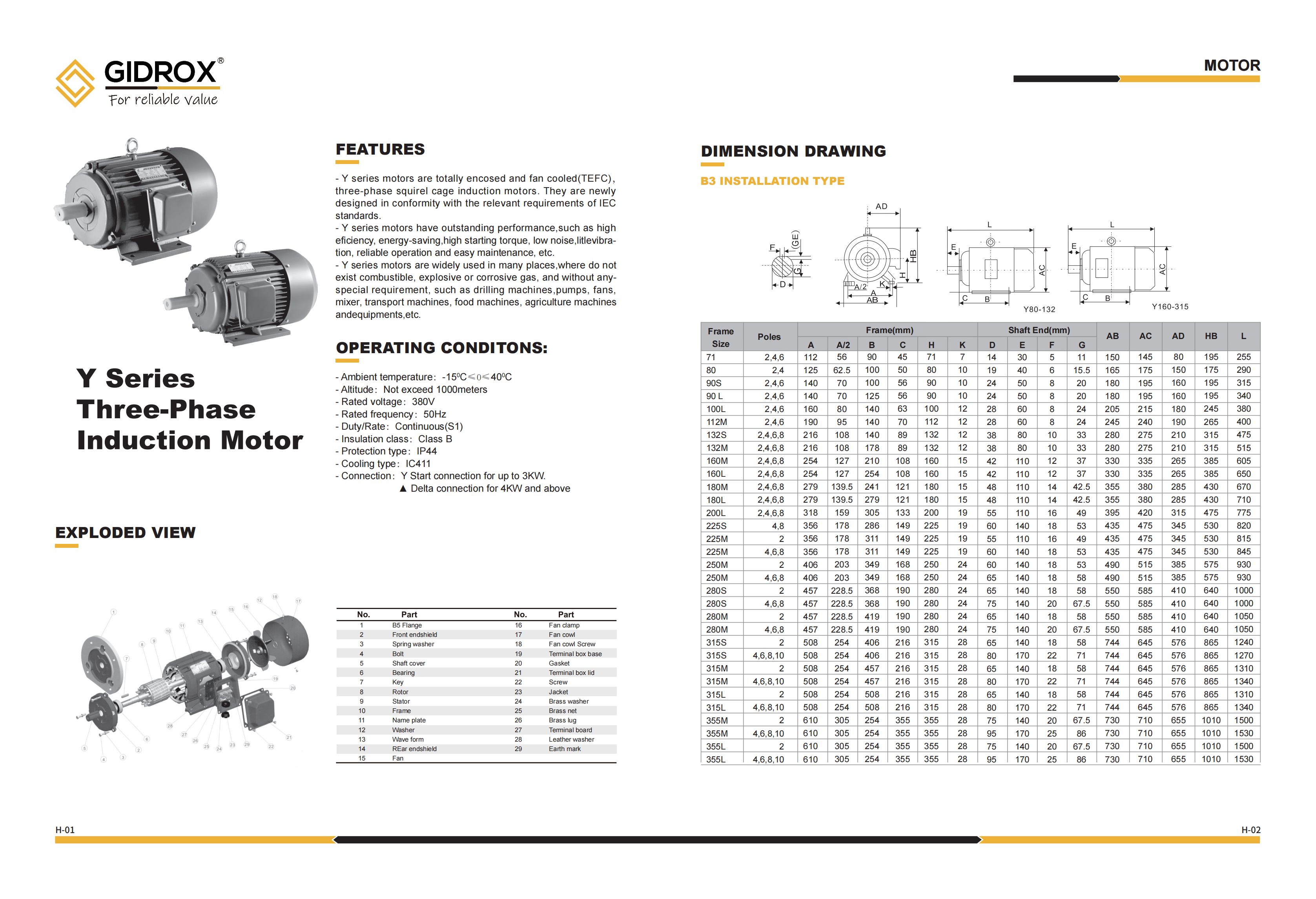 GIDROX MOTOR-Y Series supplier