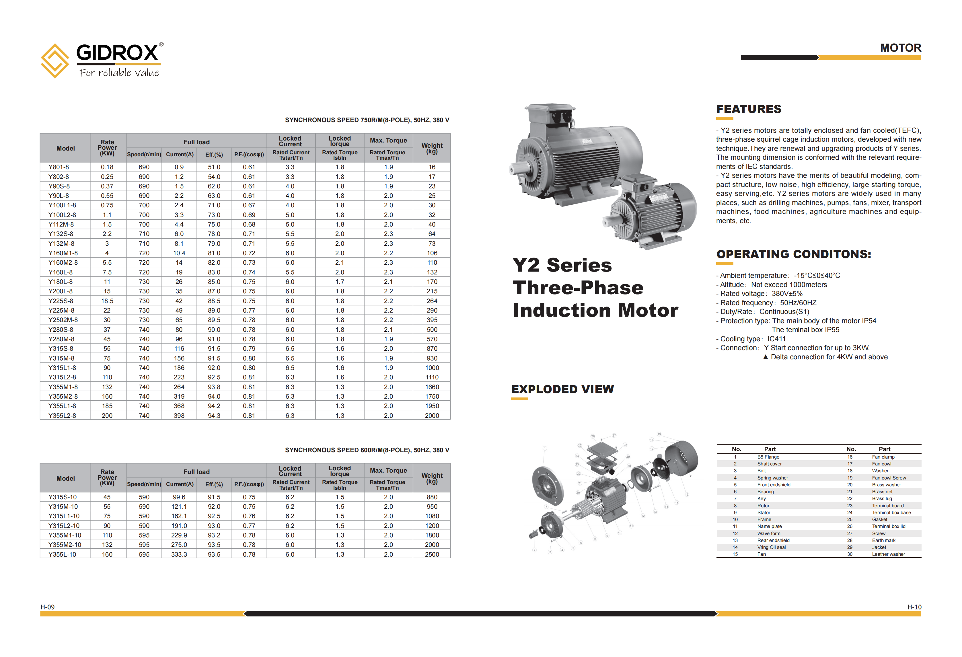 GIDROX MOTOR-Y2 Series factory