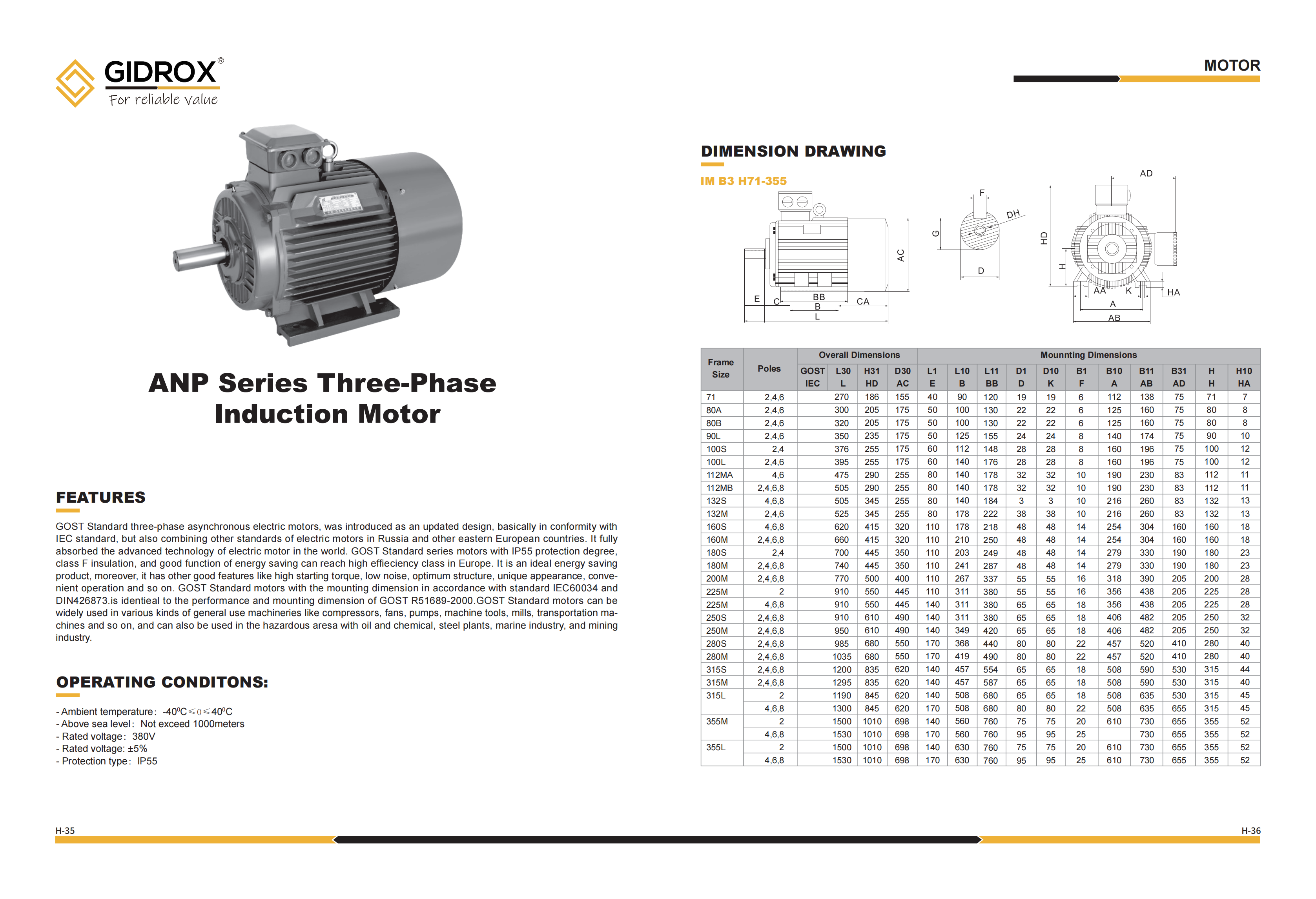 GIDROX MOTOR-ANP Series factory