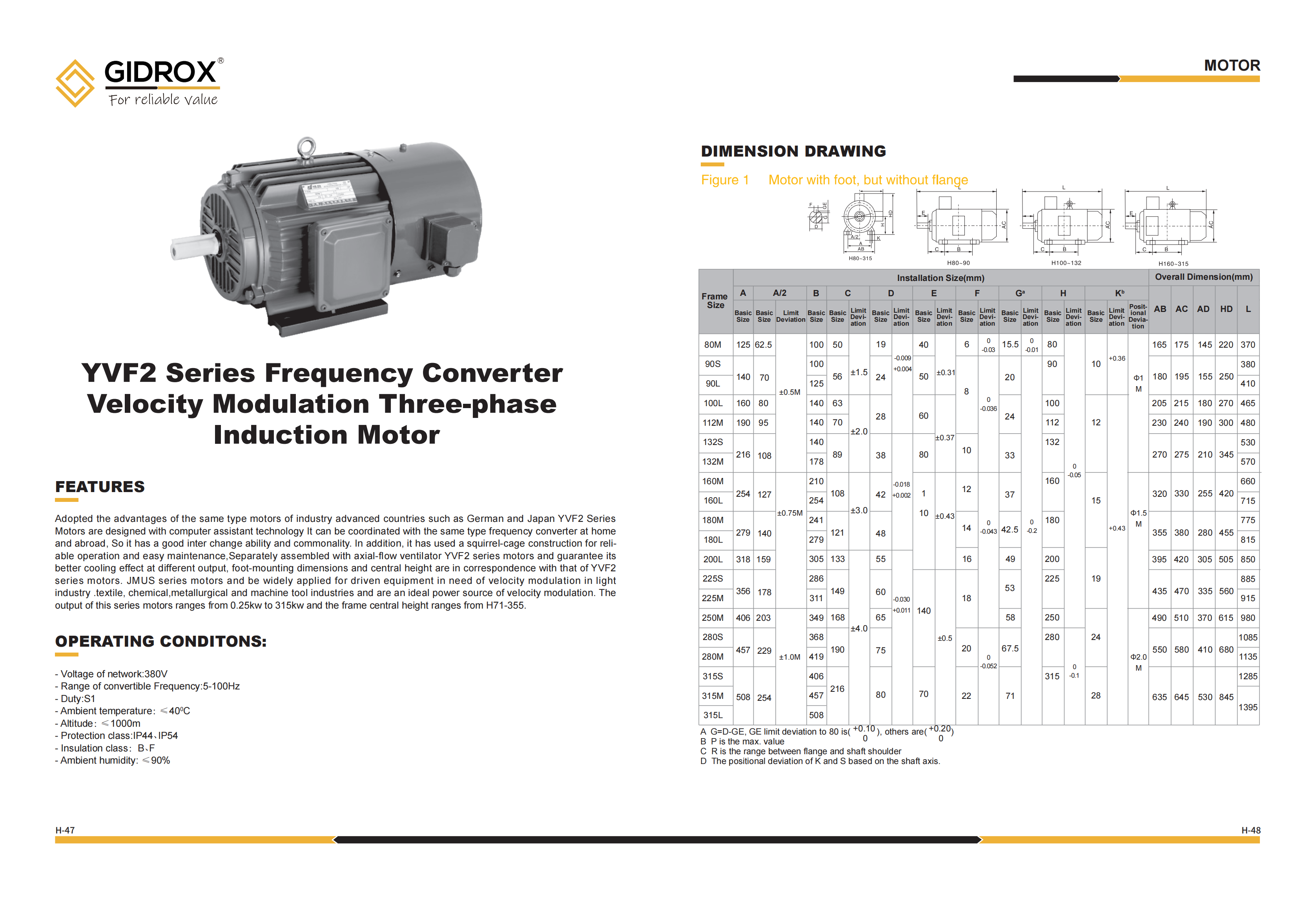 GIDROX MOTOR-YVF2 Series factory