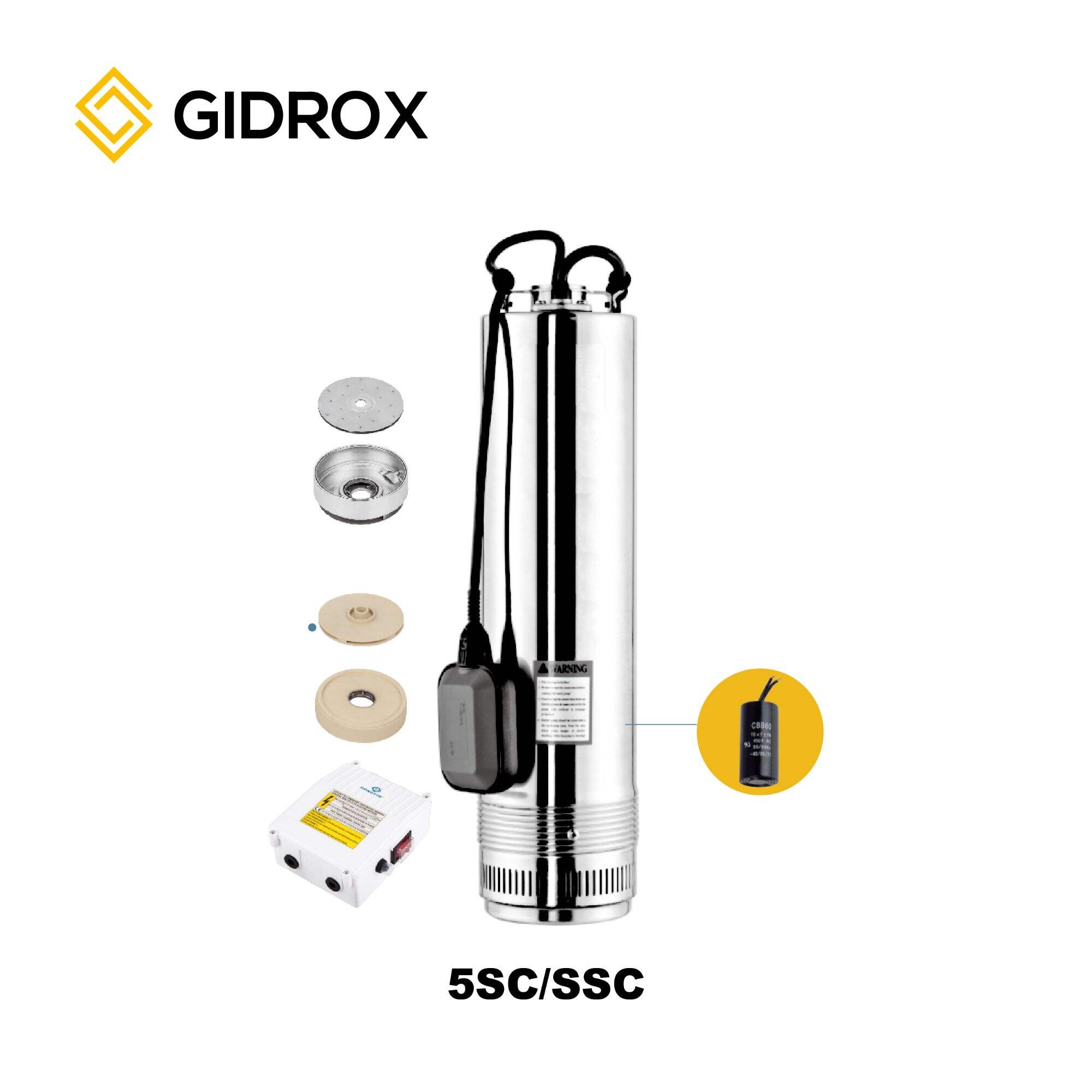 GIDROX SUBMERSIBLE BOREHOLE PUMP-5SC/5SSC