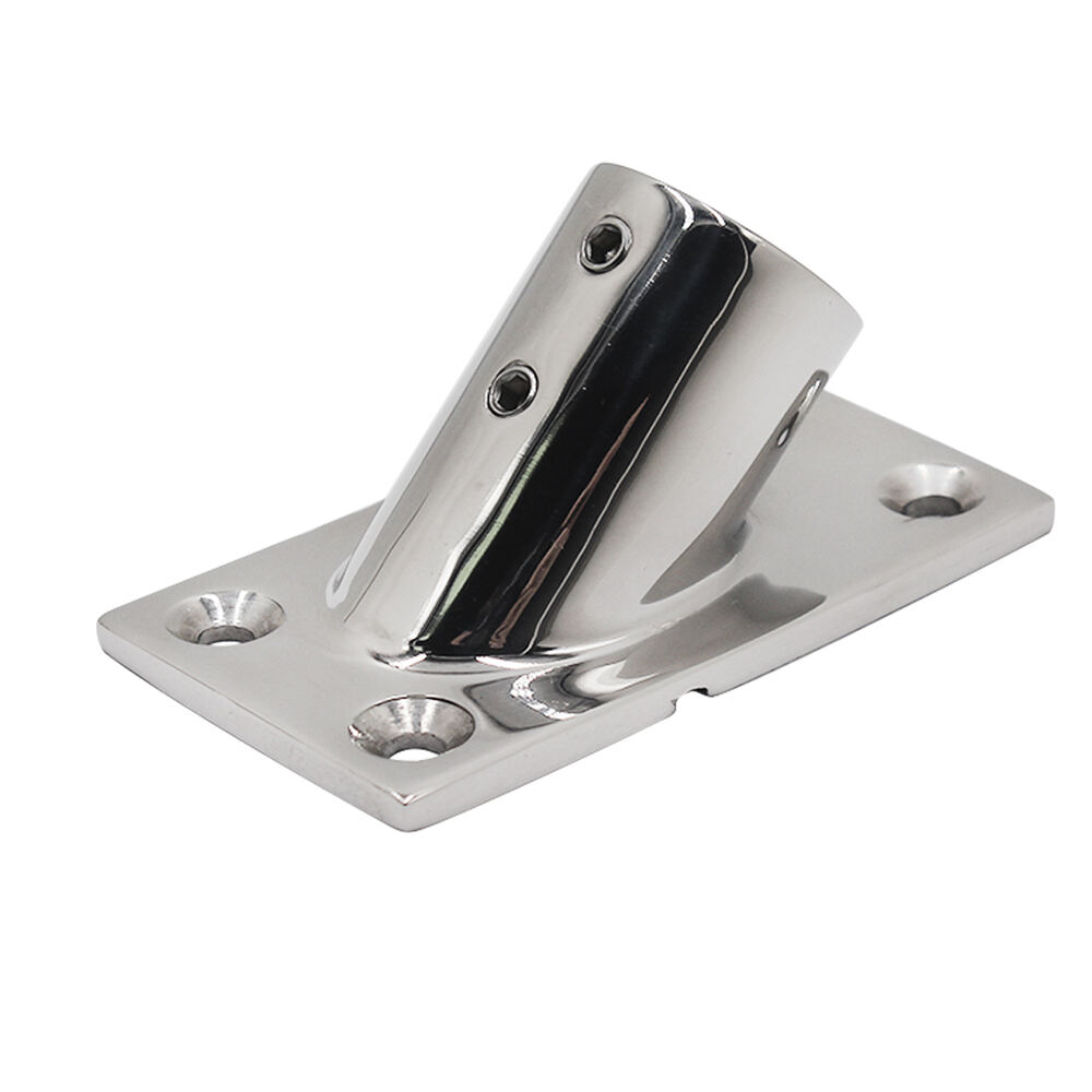 316 Stainless Steel 45° Handrail Rectangular Base