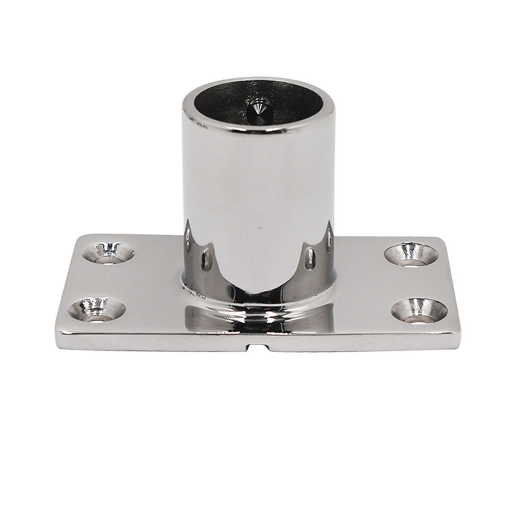 316 Stainless Steel 90° Handrail Rectangular Base