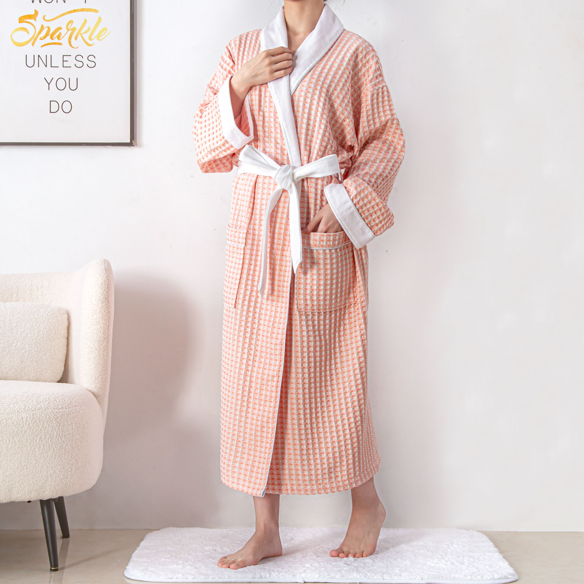 Custom logo adult five-star 100% cotton hotel bathrobe