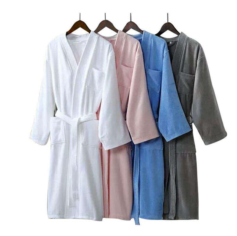 Hotel supplies custom white cotton bathrobe