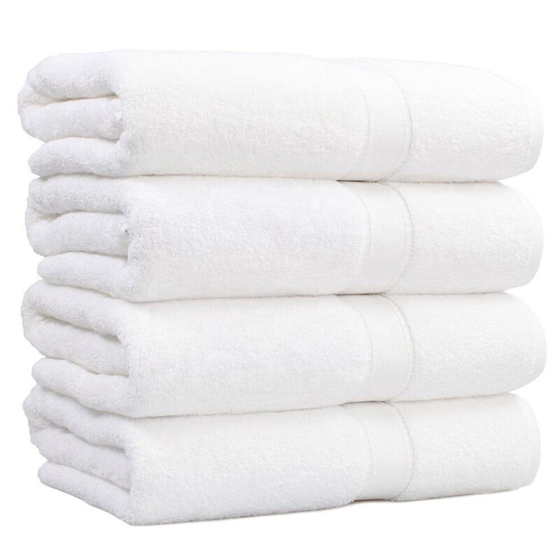 5 star hotel towel white custom logo Solid bath towel set