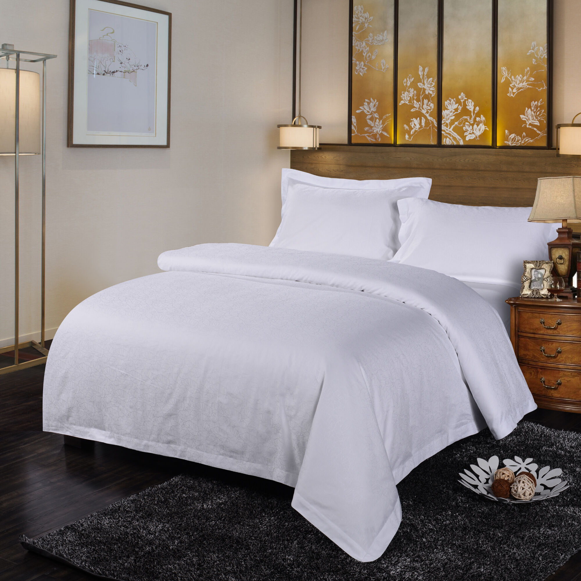 Factory Bed Sheets Set Jacquard Flat Bedding Set