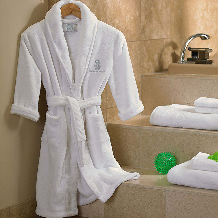 Hotel linen new cotton white bathrobe