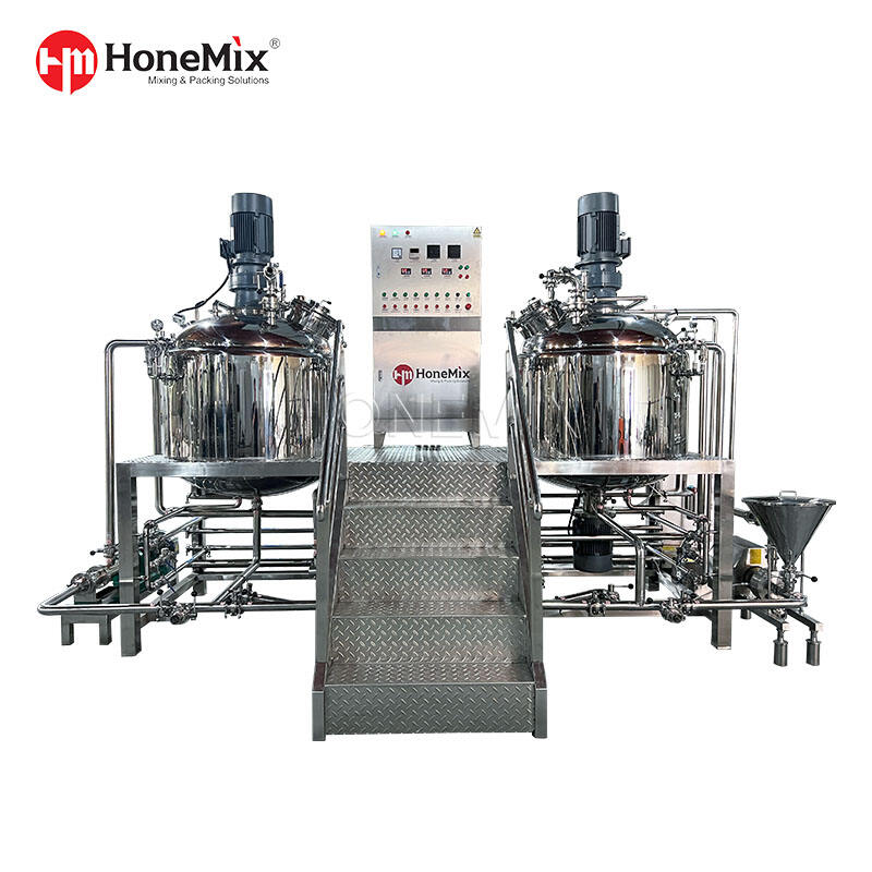 How does the automatic vacuum emulsifying mixer work?