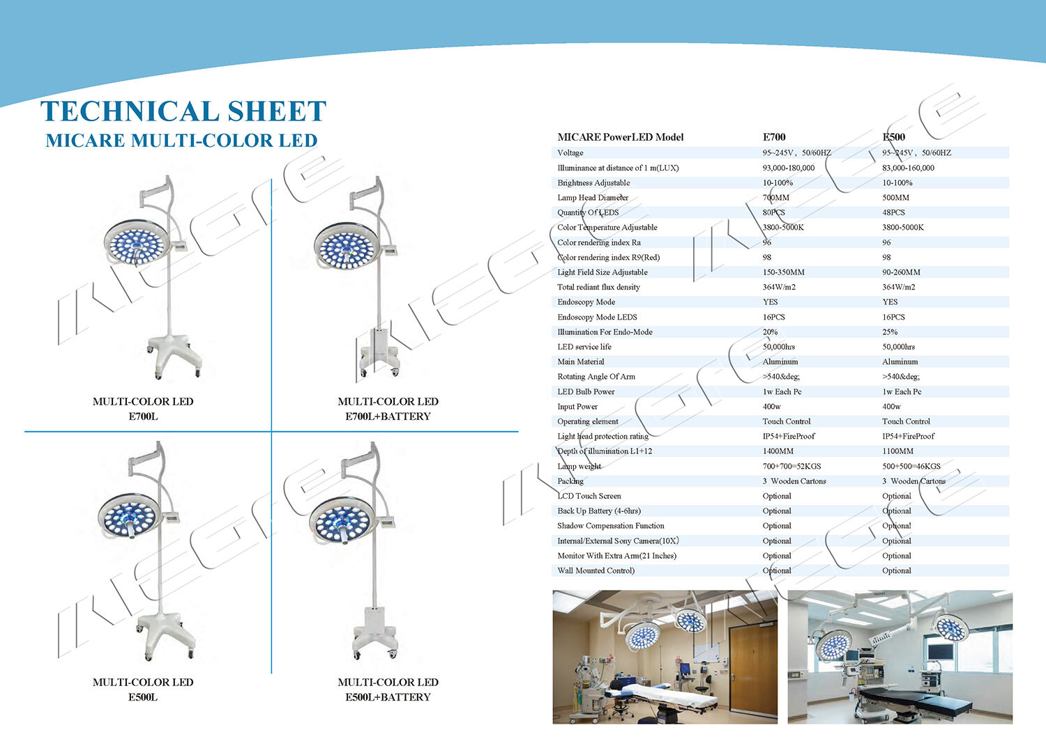 Multi-Color Beauty Design Medical Shadowless lampe Led Ceiling Mounted Hospital Operating Light Theater Surgical Op Lamp factory