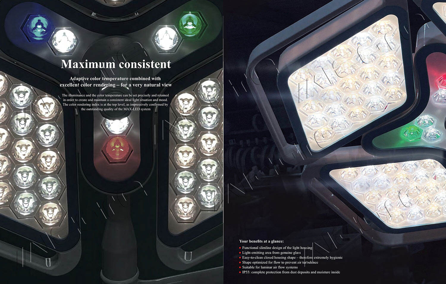 Micare Max-LED E700/700 18000 Lux Ceiling Surgical Lights Operating Lamps with Sony Camera details