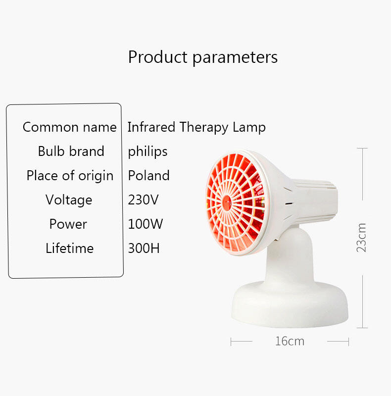 Тэрапеўтычны прыбор інфрачырвонай цеплавой лямпы Цела Абязбольванне цягліц і суставаў Тэрапія інфрачырвоным чырвоным святлом Завод награвальных лямпаў