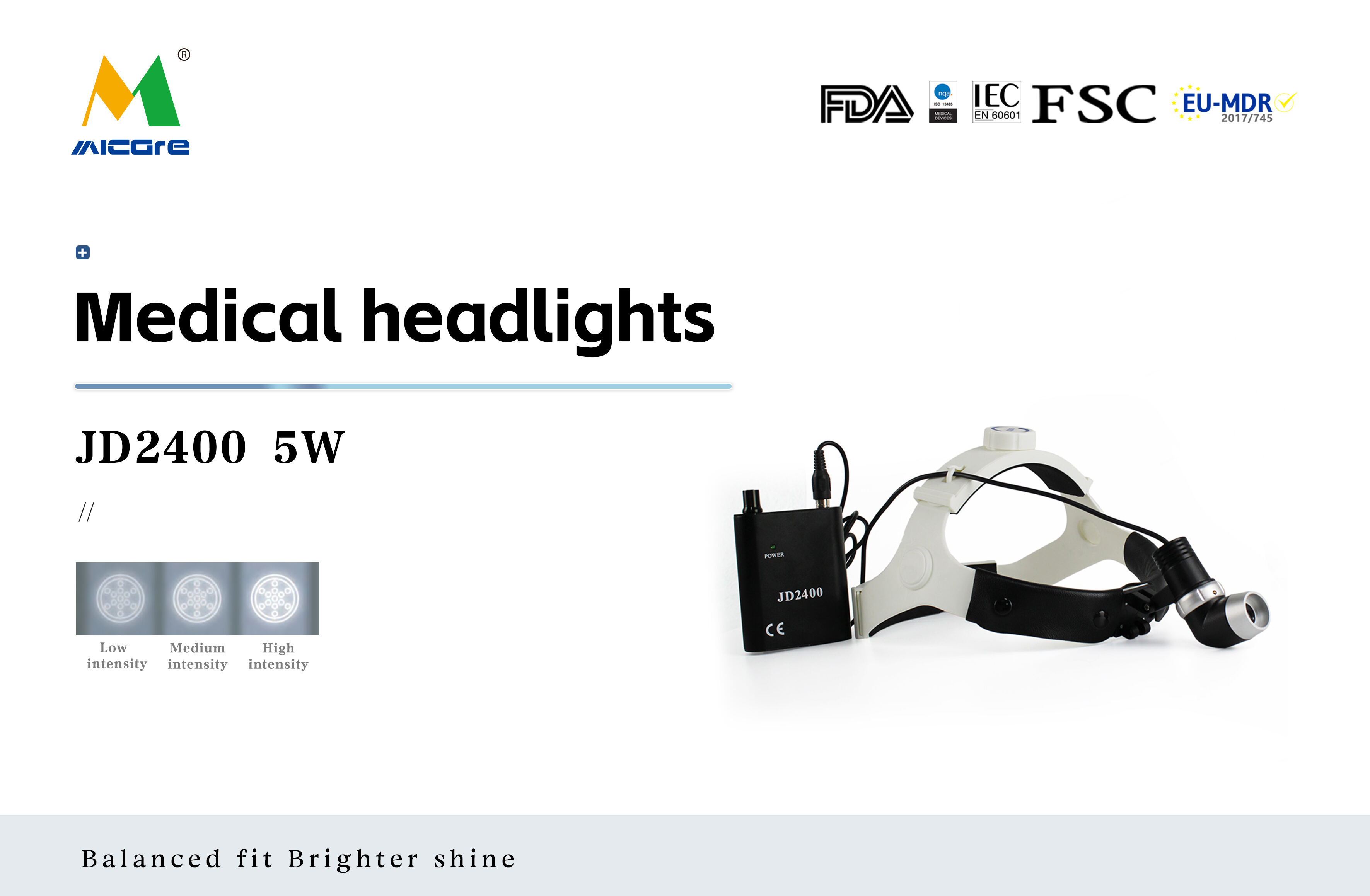 MICARE JD2400 5W LED ENT  Headband Type Wireless Medical Magnifier Surgical Loupes surgery headligh factory