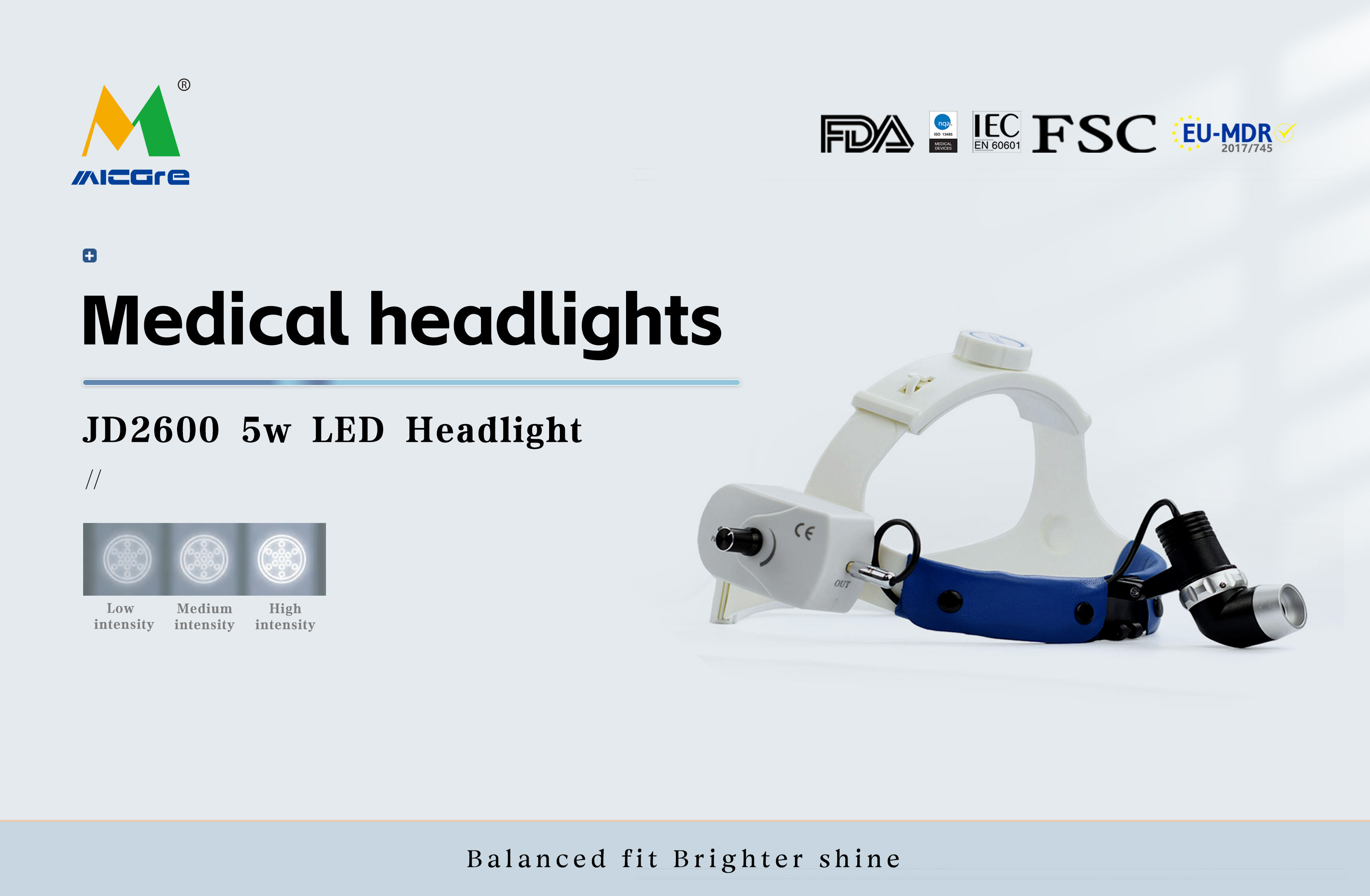 MICARE JD2600 Headhand Light Surgical Headlight for Anorectal, Ent, Dental, Gynecology head lamp supplier