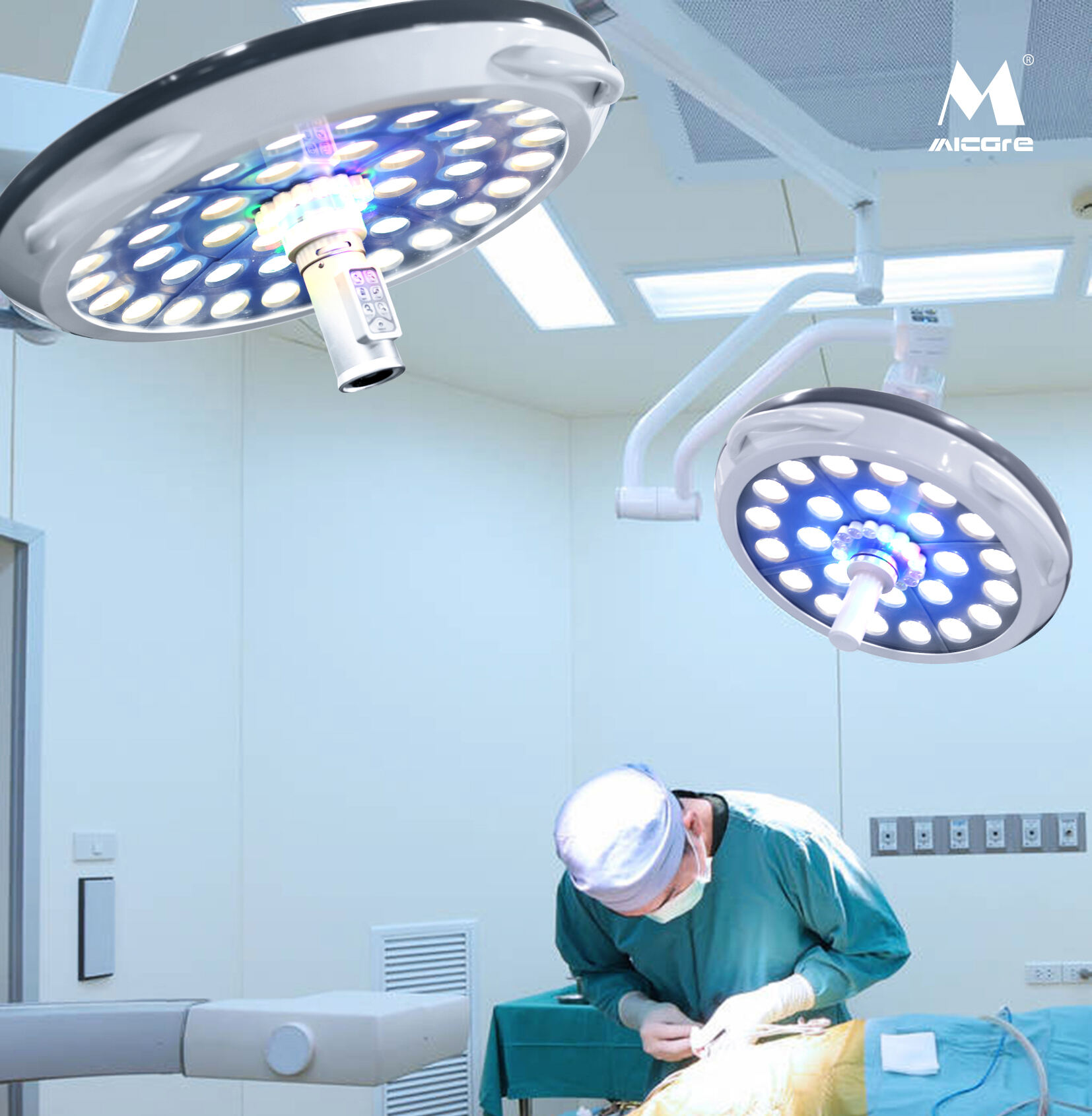 MICARE  Multi-color E500/700 Multi-function Adjustable led double head ceiling operating light manufacture