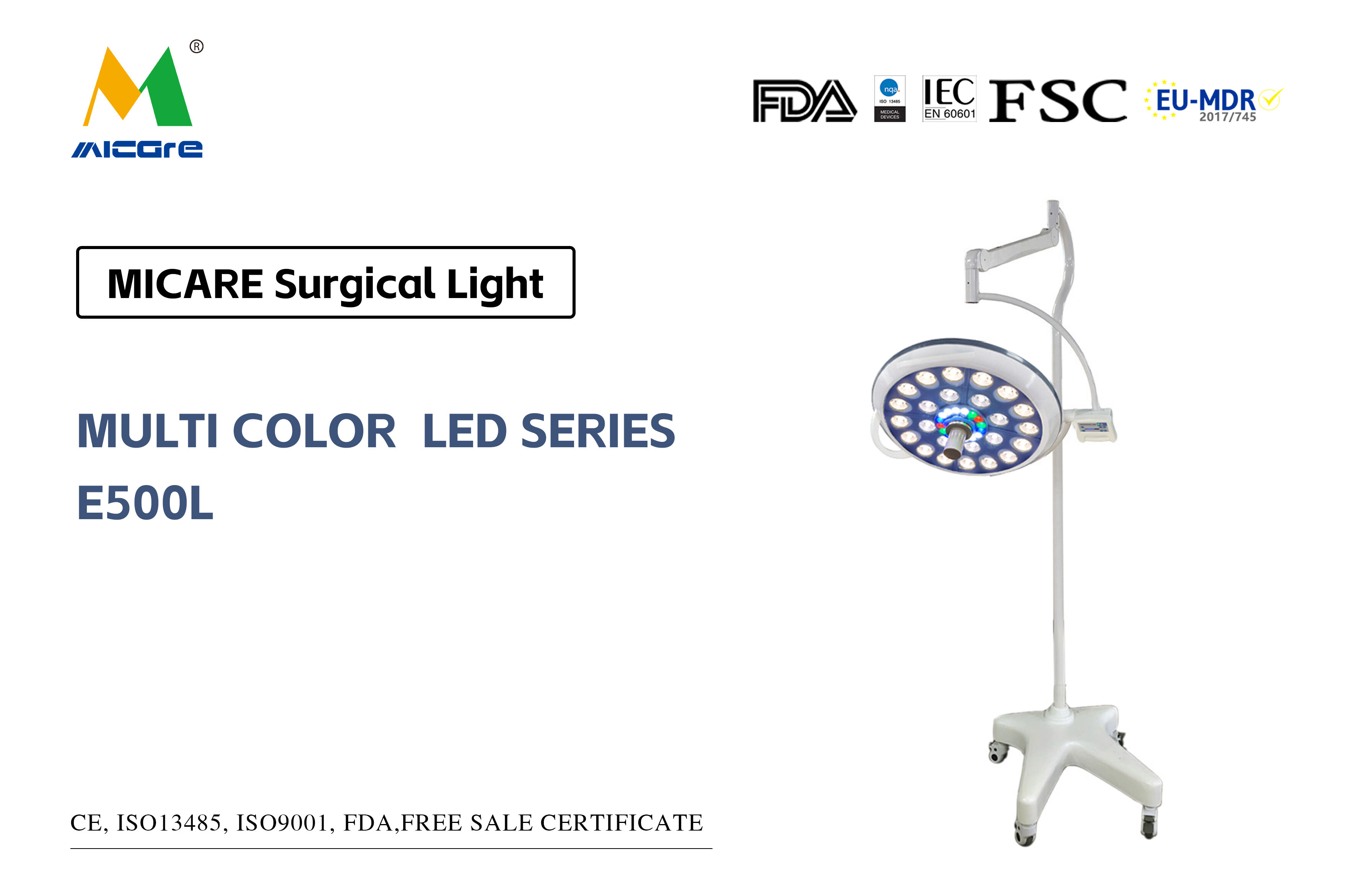 MICARE  MULTI-COLOR E500L Medical  Shadowless light Vertical LED OT light Hospital/clinic surgical light factory