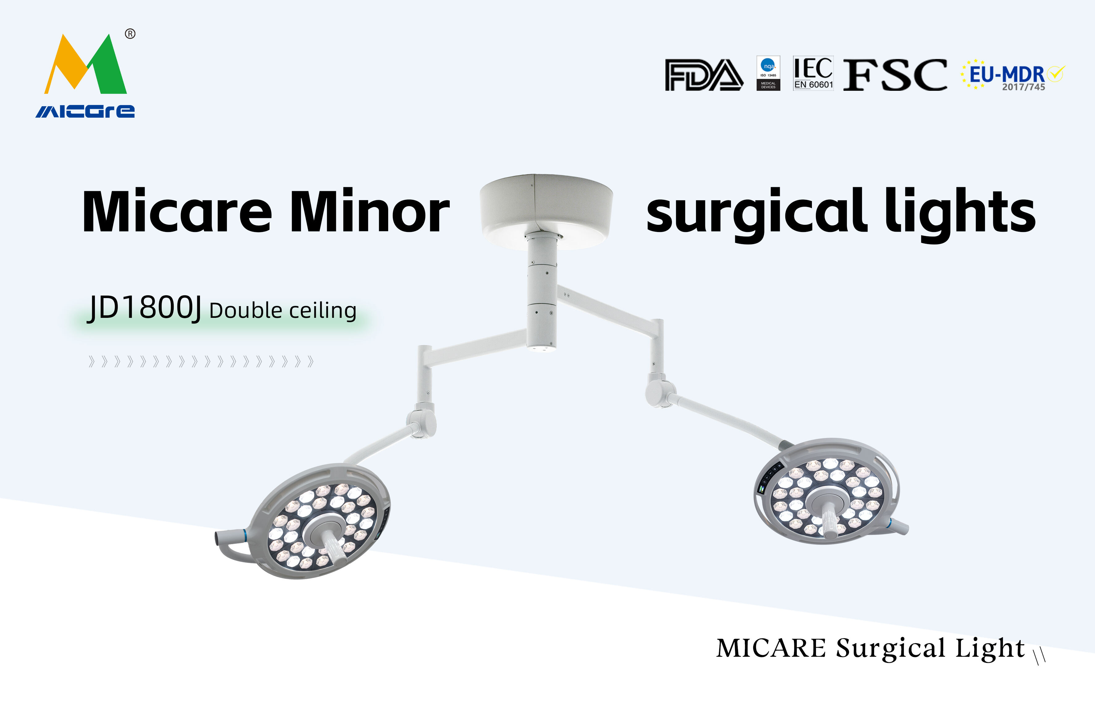 MICARE JD1800J Double ceiling Medical Surgery Examination Light Hospital surgical led lights operating lamp supplier