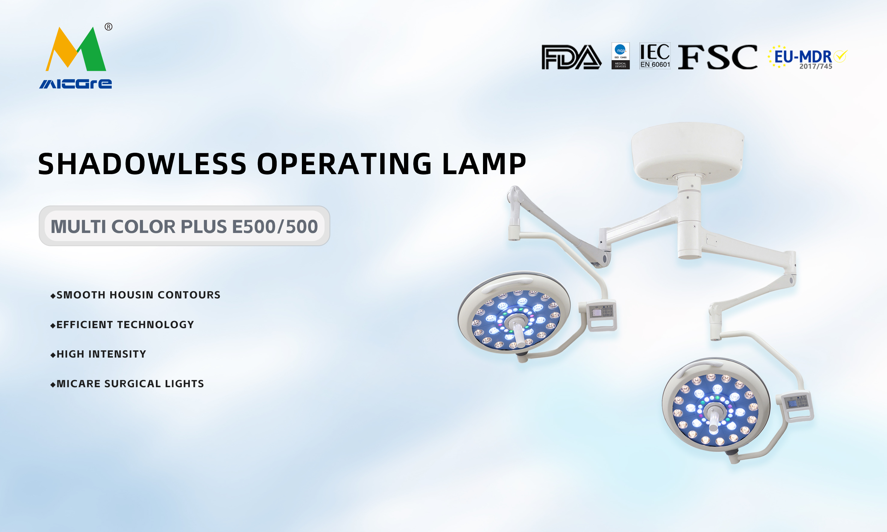 MICARE Multi-color Plus E500/500 Mobile Operation Light Medical Equipment Surgical Light details