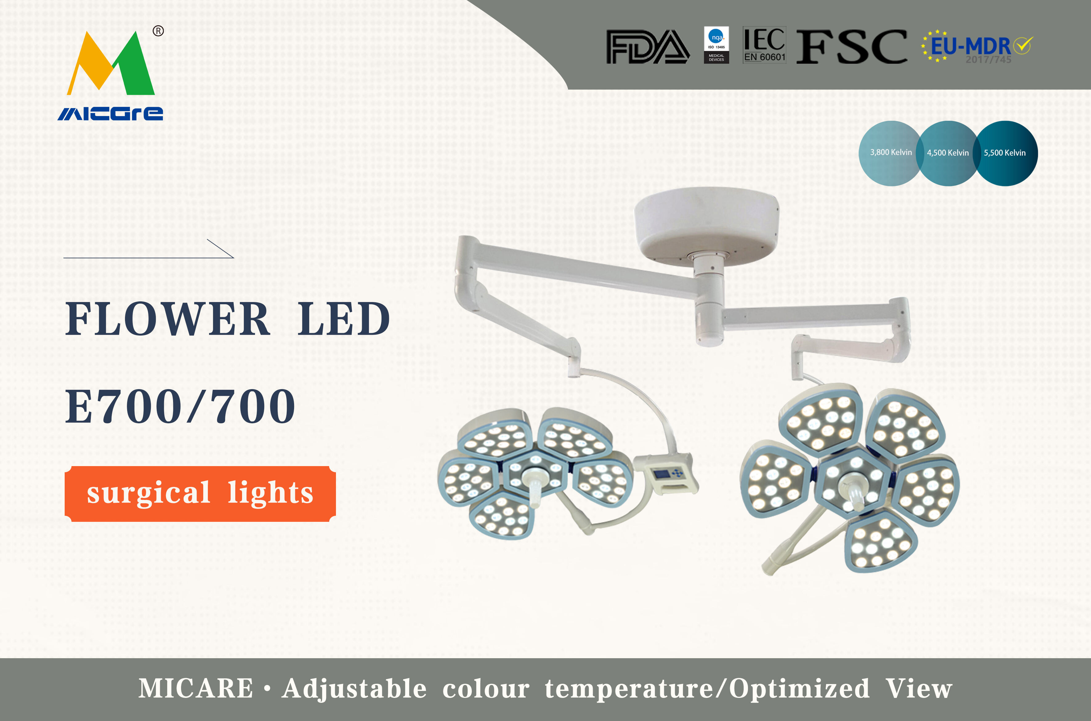 MICARE  Flower  led  E700/700 led surgical light Surgery Shadowless operating surgical lamp operation factory