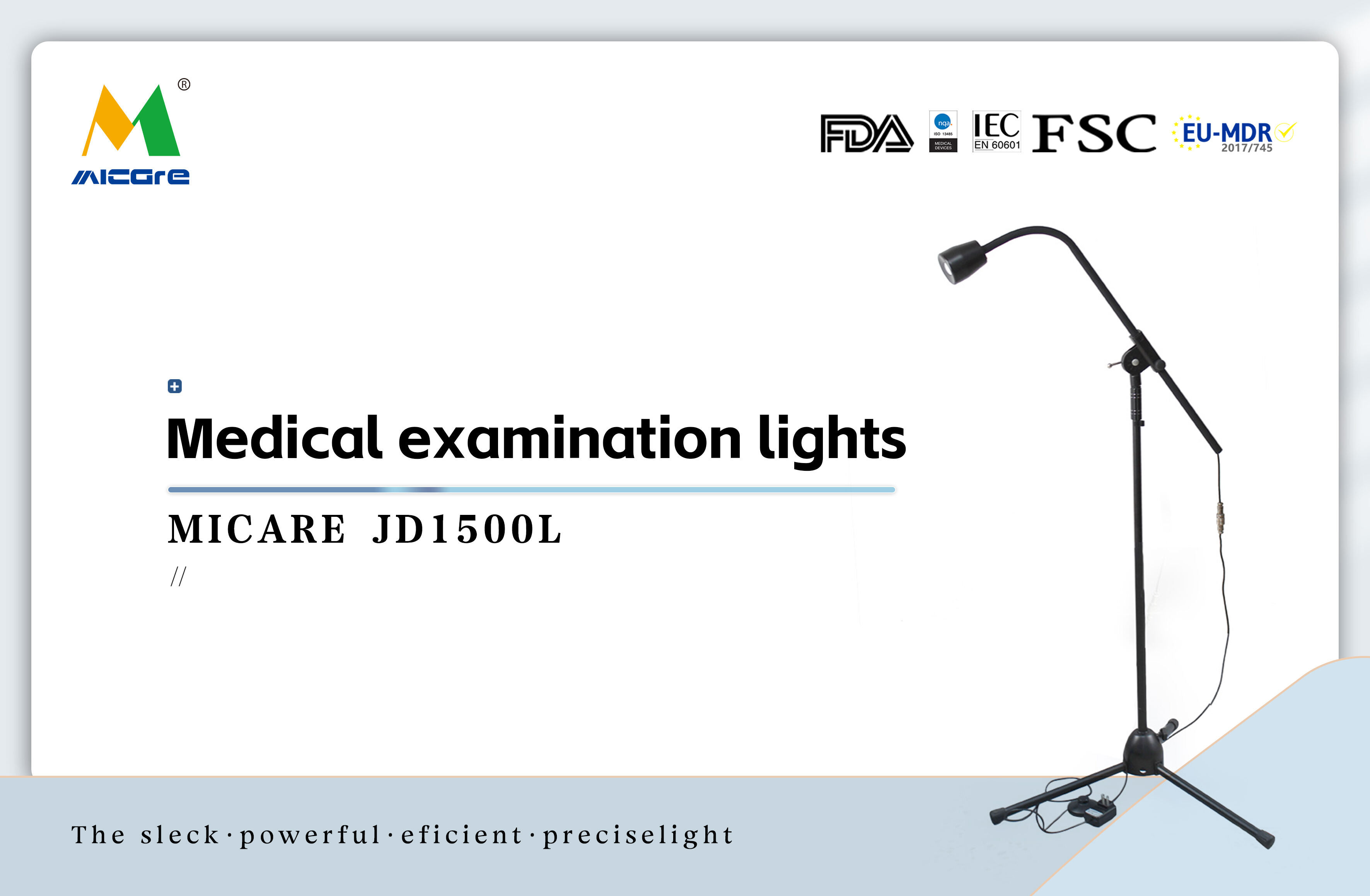 MICARE JD1500L 3w High Quality Examination Therapy Equipments Medical Led Lamp for ENT  Surgical Lamp supplier