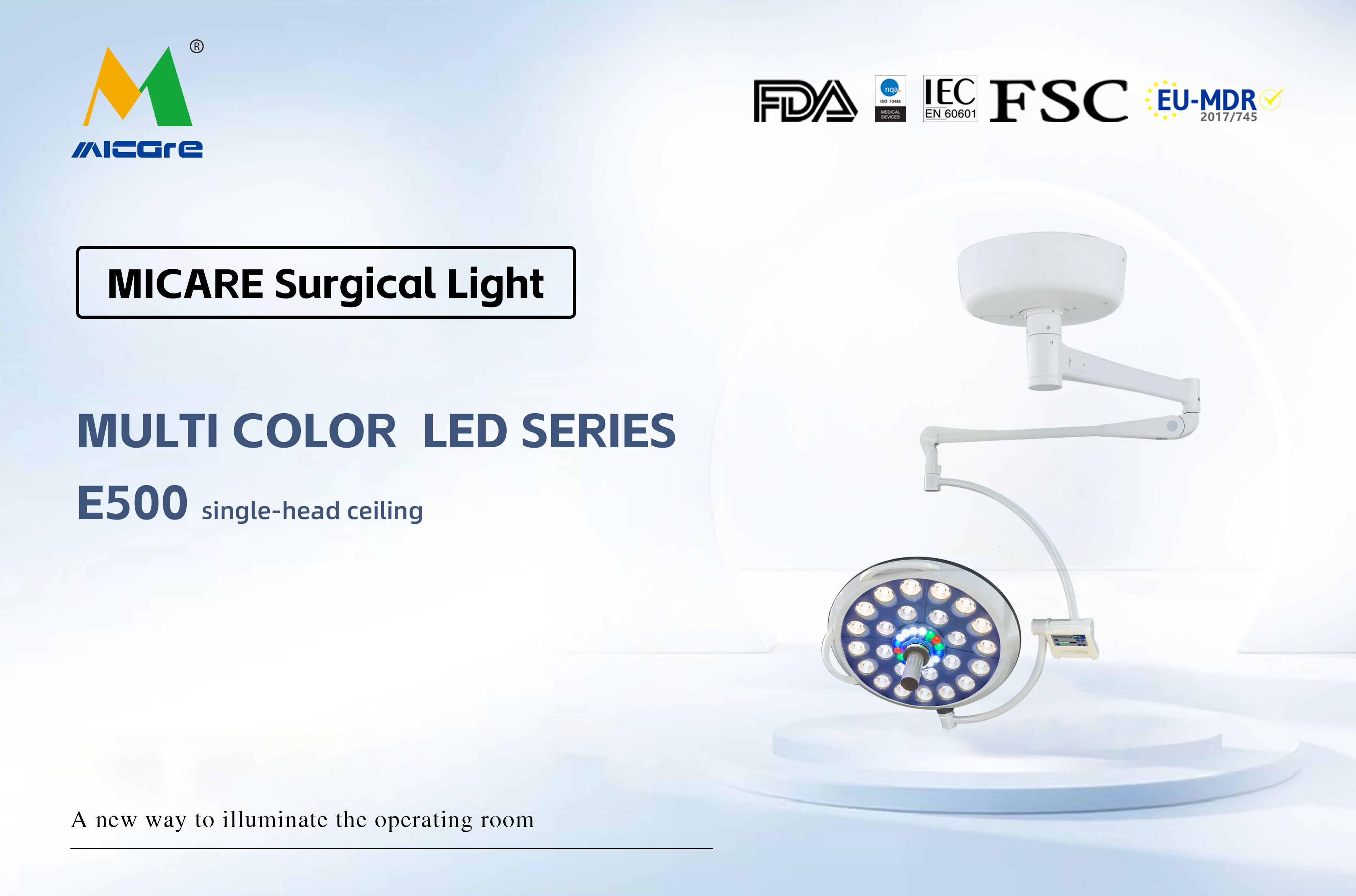 MICARE MULTI-COLOR E500 Shadowless examination light Operating light ceiling-type luminous operating light supplier