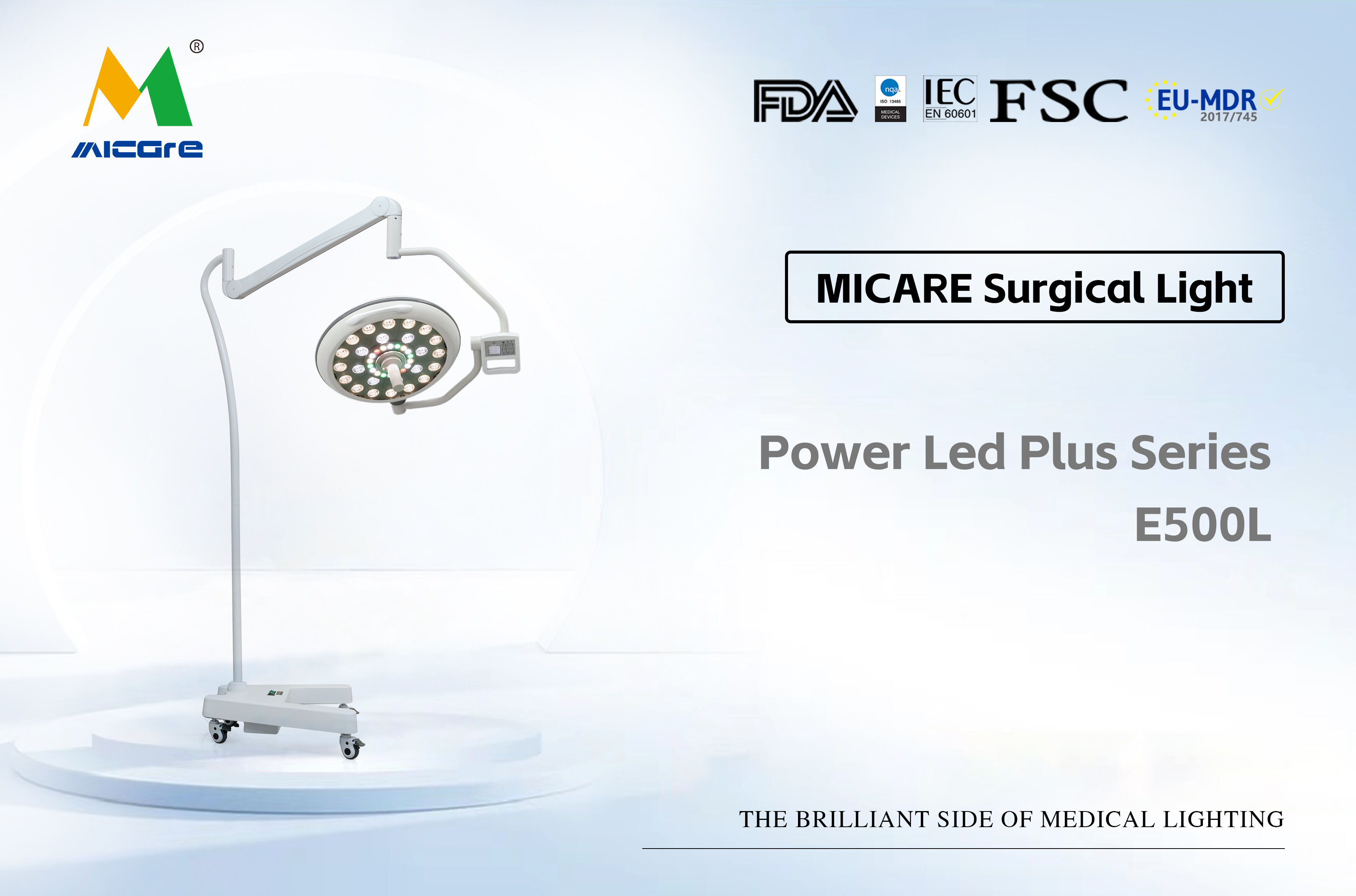 MICARE Power led plus E500L Medical equipment vertical moving  light Shadowless operating light supplier