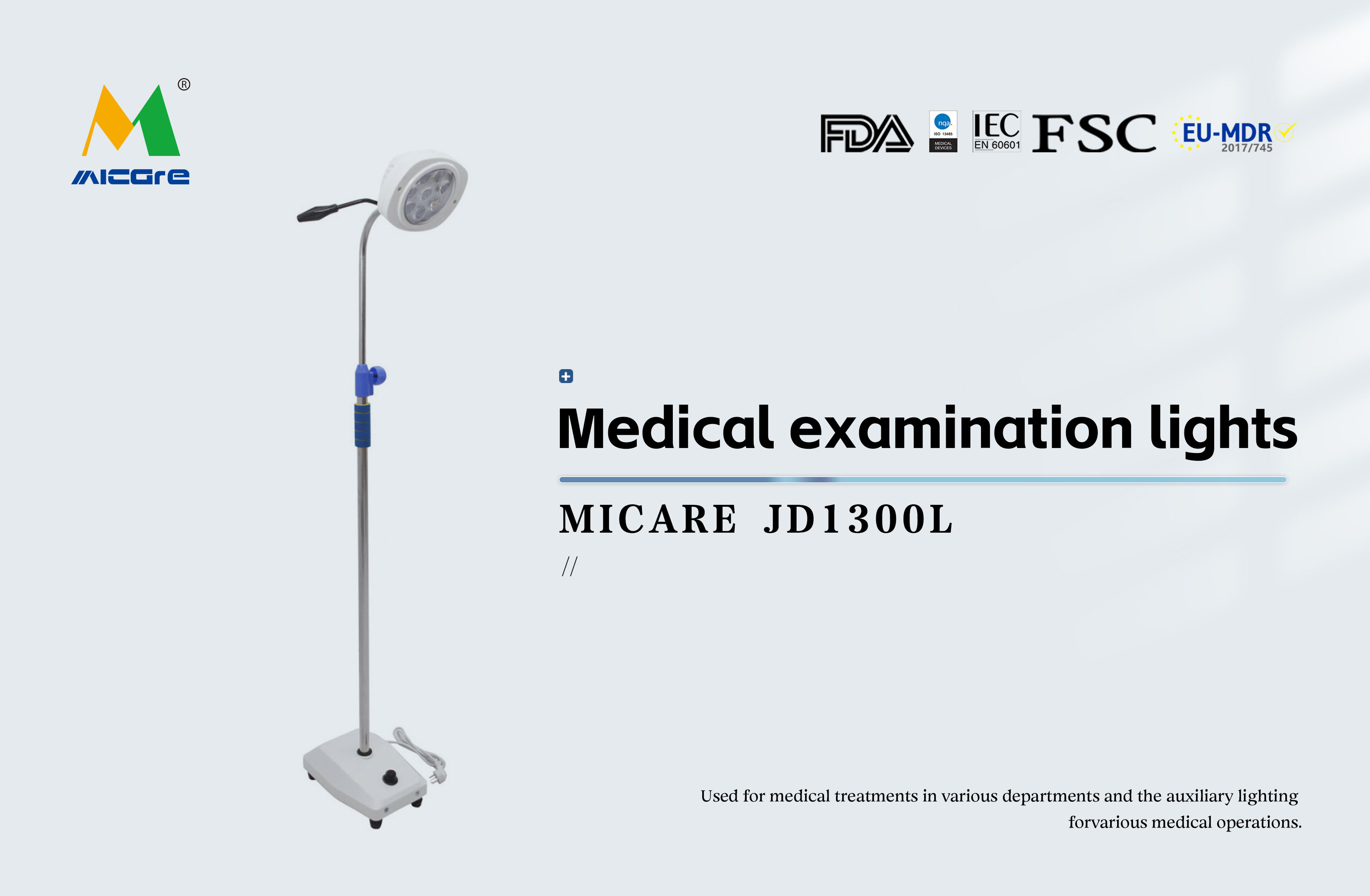 MICARE JD1300L LED Hastane Ameliyathane Işığı Acil Muayene Doğum Odası OT Işığı Jinekoloji İçin LED Cerrahi Lamba üretimi