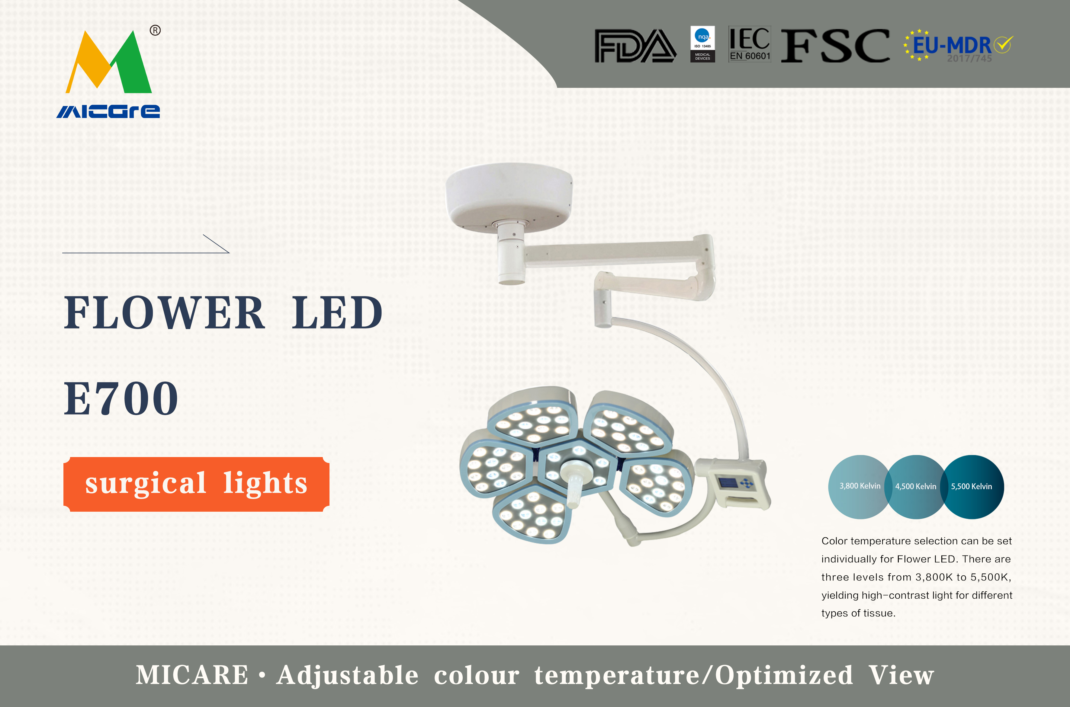 MICARE Flower led E700 High Quality Shadowless Ceiling Light oprating light manufacture