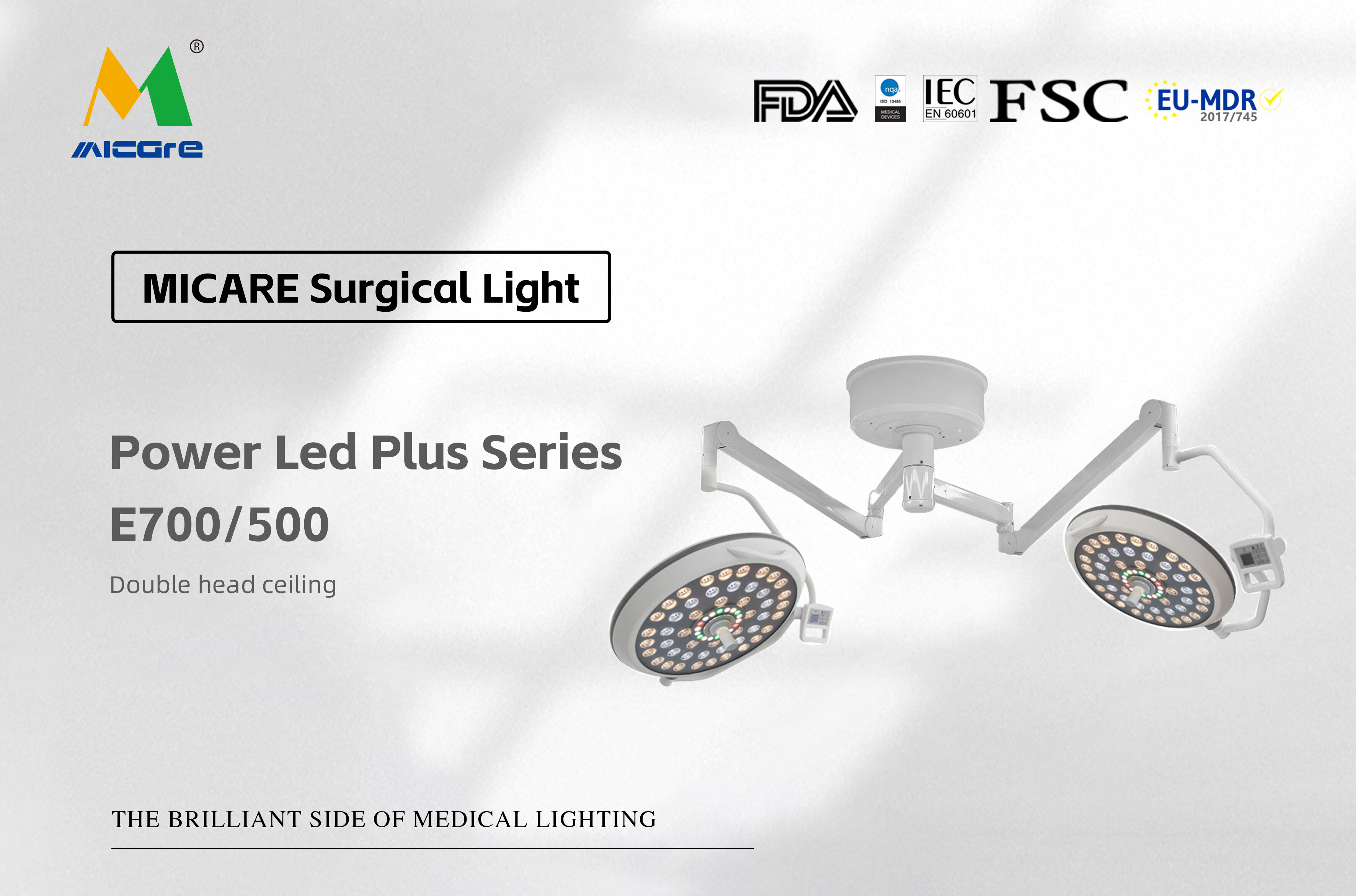 MICARE Pwer led plus E700/500 Double dome type luminous medical visual examination operating lamp supplier