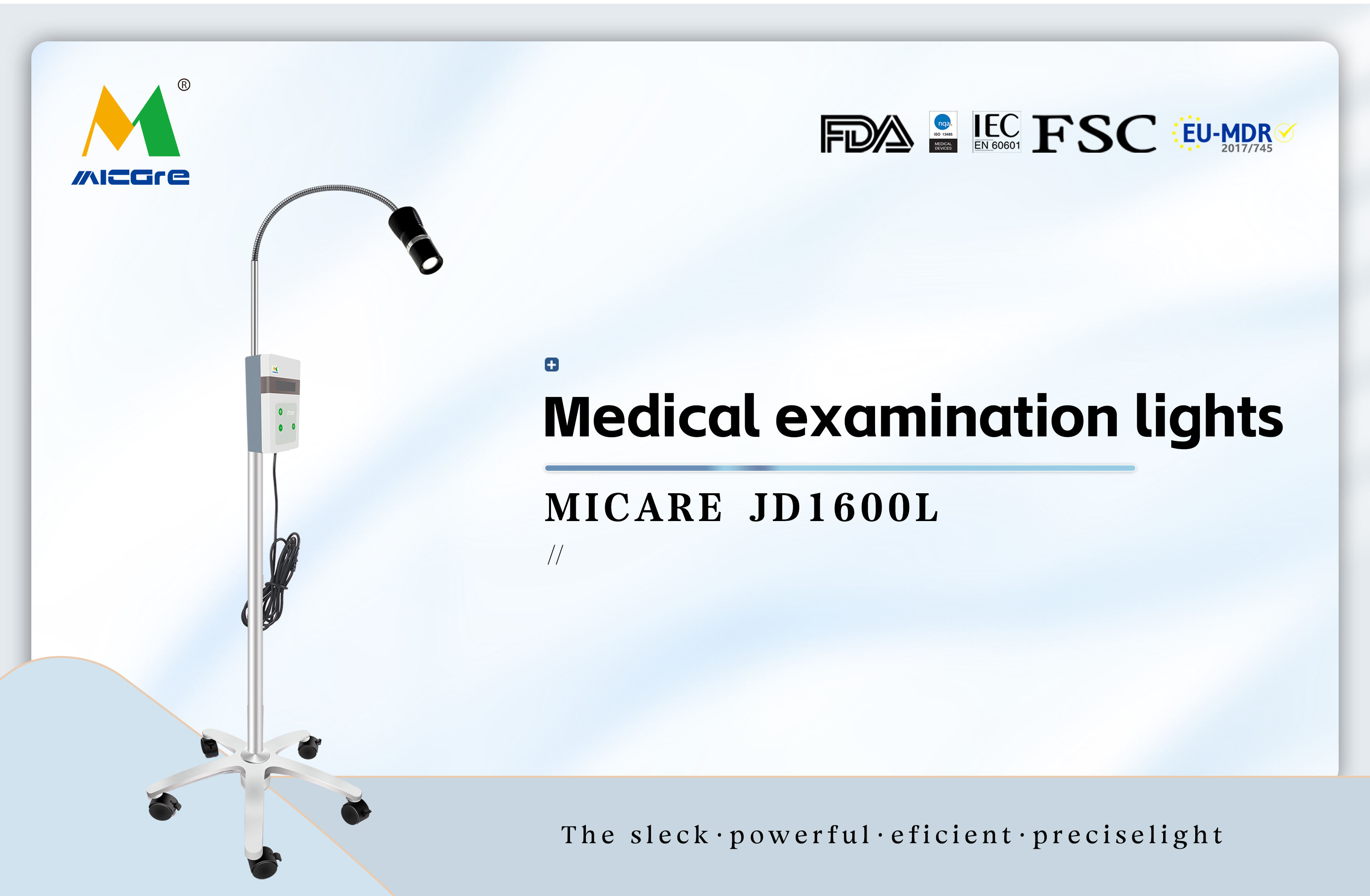 MICARE JD1600L Examination Lamp High quality examination and treatment equipment  in ENT department Medical Led lights details