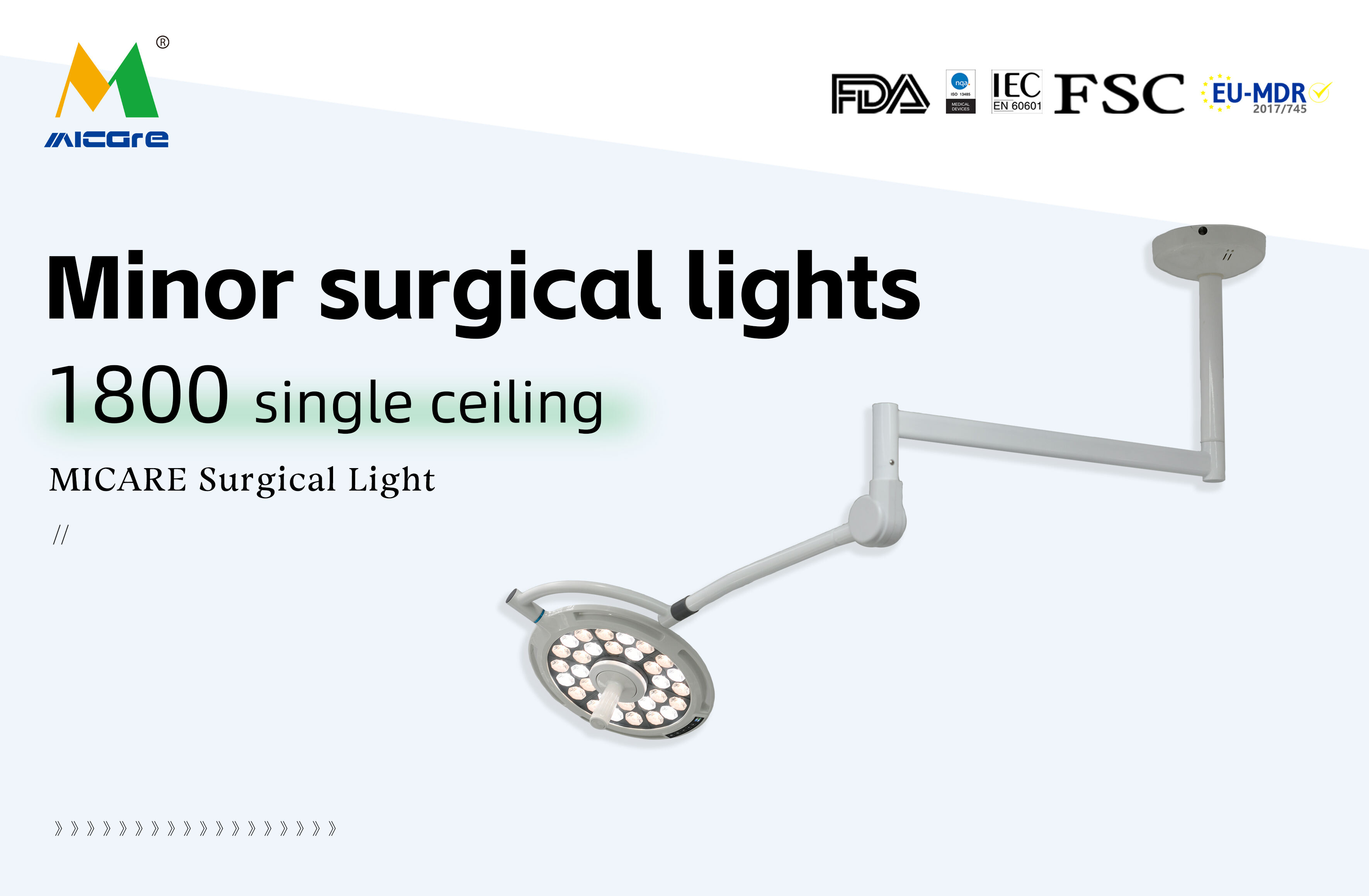 MICARE  JD1800 Single Ceiling  LED Ot LED Surgical Light Operating Room Surgery Lamps Medical  Lights supplier