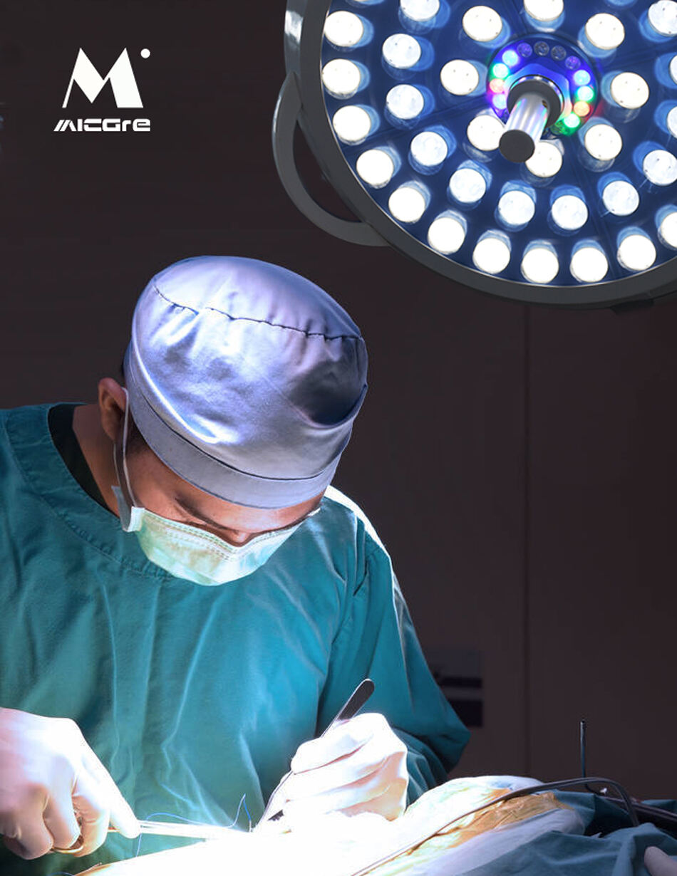 MICARE MULTI-COLOR E700 Medical surgery single head ceiling lamp LED shadowless lighting details