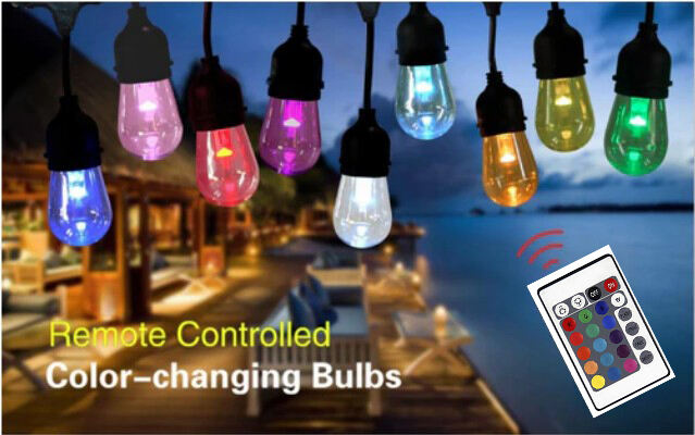 Smart Colorful S14 APP Control String Light Holiday Garden Weeding Waterproof LED String Lights factory