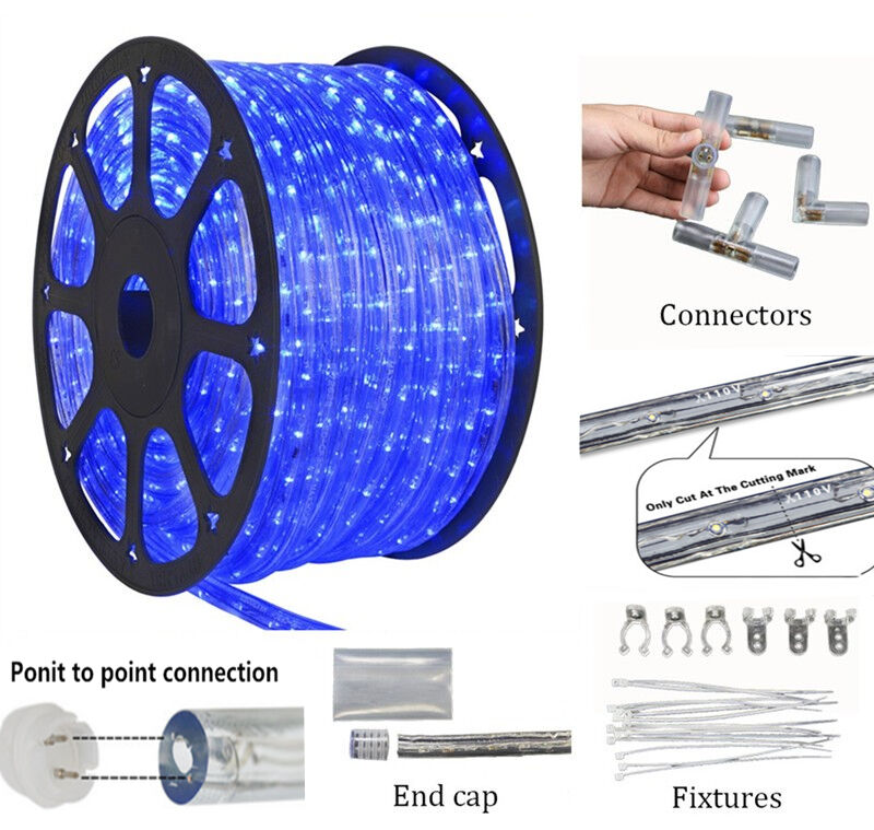 120V /220v Round 2 - Wires LED Rope Connectable Waterproof LED String Lights factory