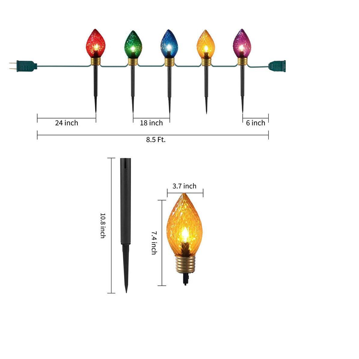 3.7*7.4inch Plastic Shell 5Led E12 Diamond Surface Replaceable Home Foam Ground Garden String Light for Courtyard Lighting supplier