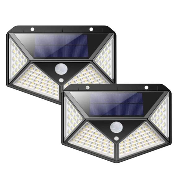 100 LED 3 Modes Solar Powered Garden Wall Light Lamp Outdoor Sensor Waterproof Exterior Lamp supplier