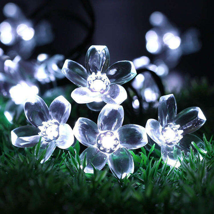 Solar Powered Flower Decorative Tree Lights Led Flowering 50 LED Garland Fairy Lights For Patio Tree Decoration factory