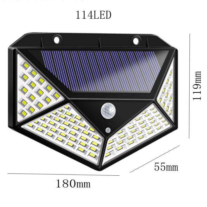 100 LED 3 Modes Solar Powered Garden Wall Light Lamp Outdoor Sensor Waterproof Exterior Lamp supplier