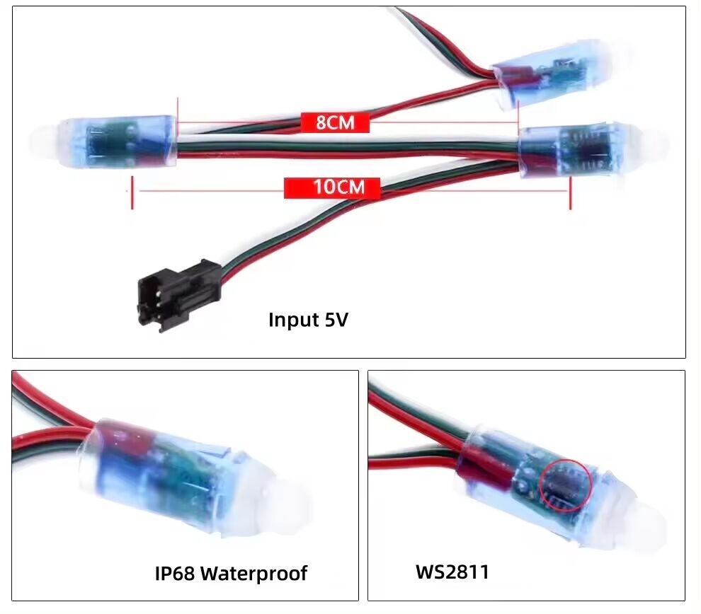 Outdoor Holiday Full Color Addressable WS2811 5V 12MM RGB Digital Pixel Led Light For Advertising Board manufacture