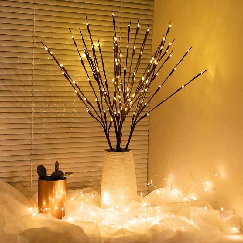 Battery Operated 20 Bulbs Led Willow Tree Branch Lamp Floral Holiday Lights details